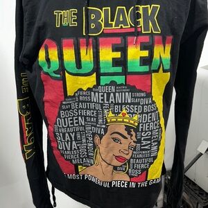 “Black Queen”Graphic Hoodie with Colorful Design